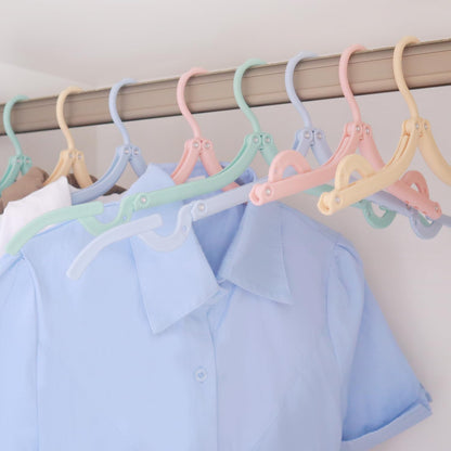 20PCS Folding Clothes Hangers Travel Portable Plastic Coats Hangers 4Colors