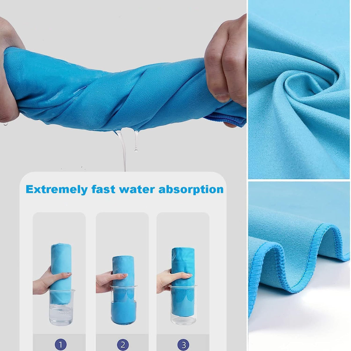 Microfibre Towel, Quick Dry Travel Towel for Gym, Beach and Swimming