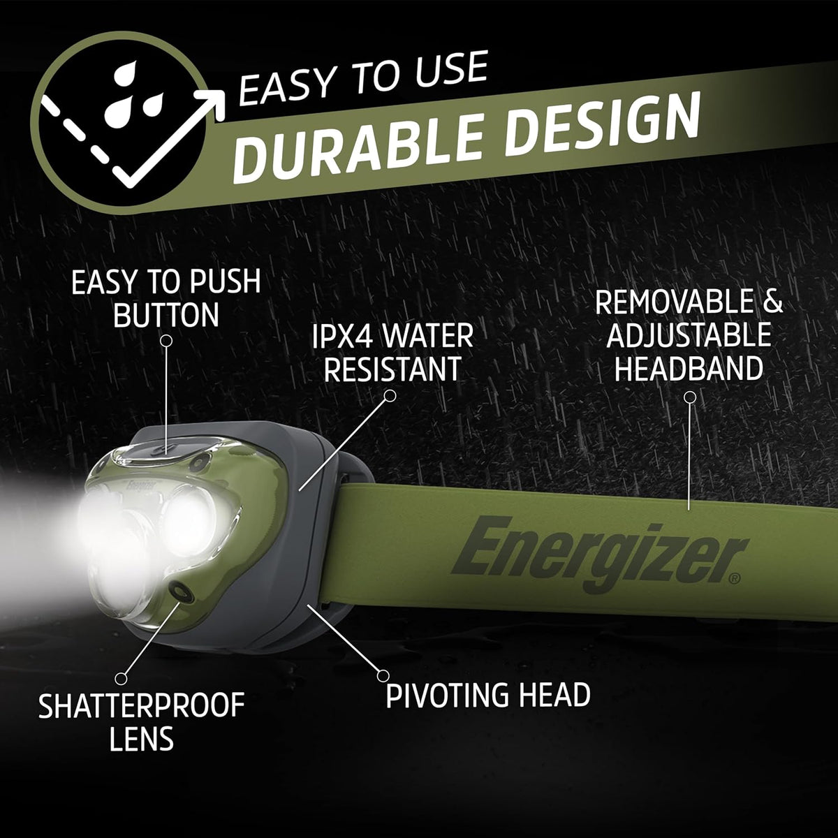 Vision HD+ 260 Lumen Head Torch, Super Bright LED, 7 Modes