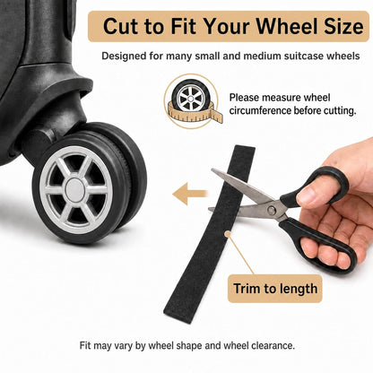 8 Pcs Suitcase Wheel Protectors, Silicone Suitcase Wheel Covers, Silent Luggage Wheels Protector Covers Black