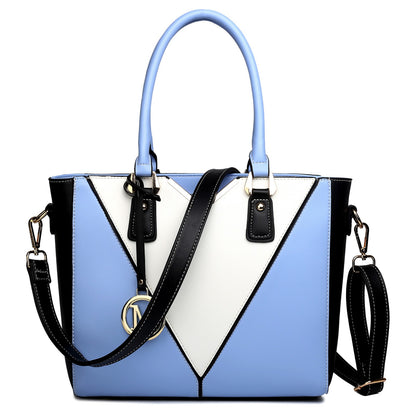 Miss Lulu Leather Look V-Shape Shoulder Handbag