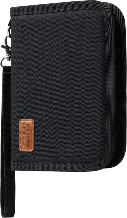 RFID Passport Holder Travel Wallet for 2 - A5 Zip Purse, Red