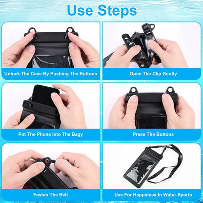 Waterproof Phone Pouch, 2 Pack Large Phone Waterproof Phone Case