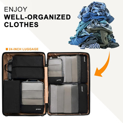 Compression Packing Cubes, Luggage Organiser Set, Extensible Suitcase Organiser, Packing Organisers for Suitcases, Packing Cubes for Travel or Home Storage