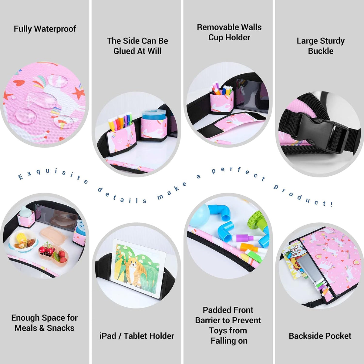 Kids Travel Tray for Car Seat, Road Trip Activities for Kids