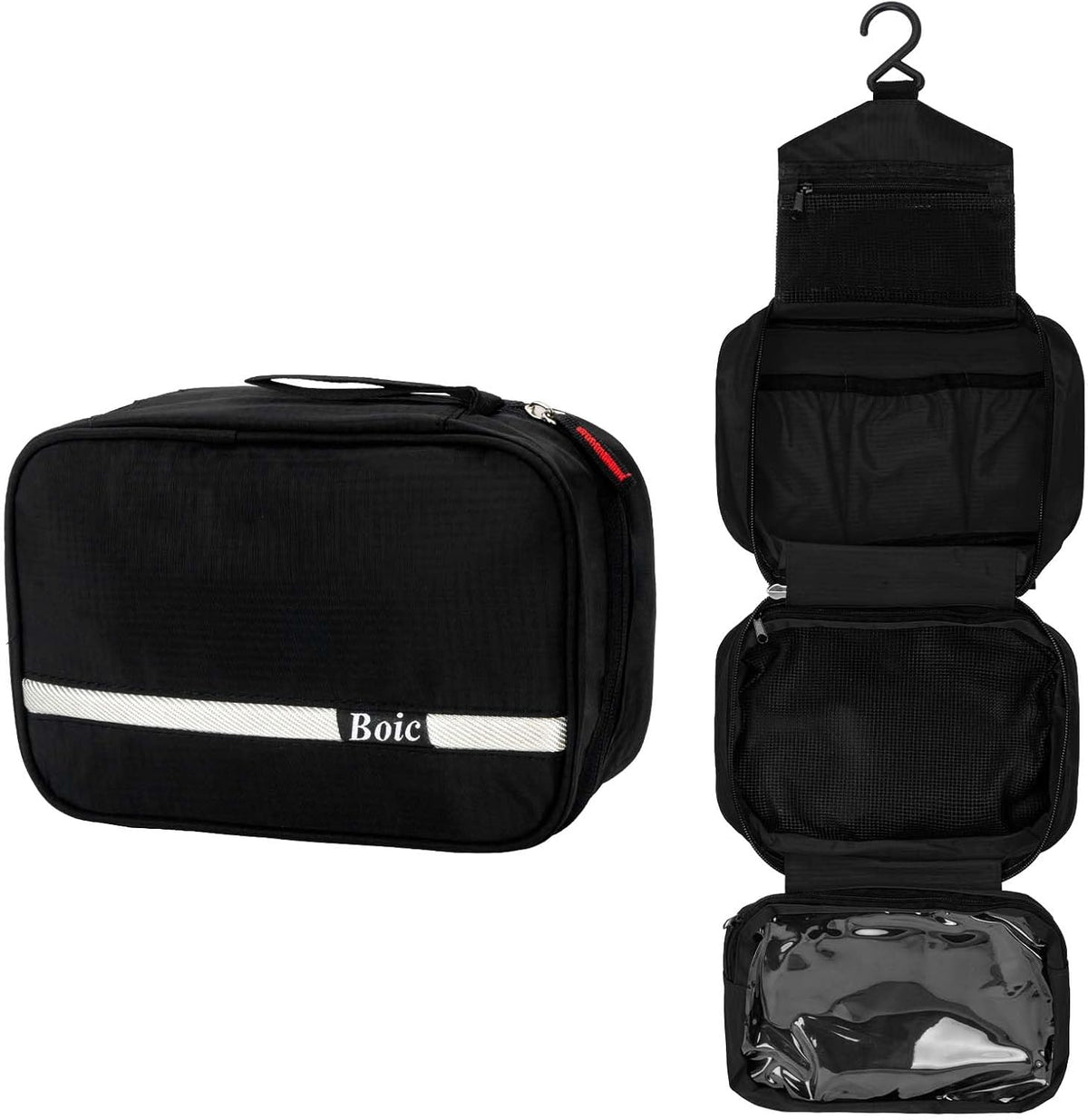 Hanging Toiletry Bag, Foldable Travel Wash Bag with Hanging Hook, Blue