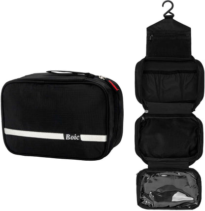 Hanging Toiletry Bag, Foldable Travel Wash Bag with Hanging Hook, Blue
