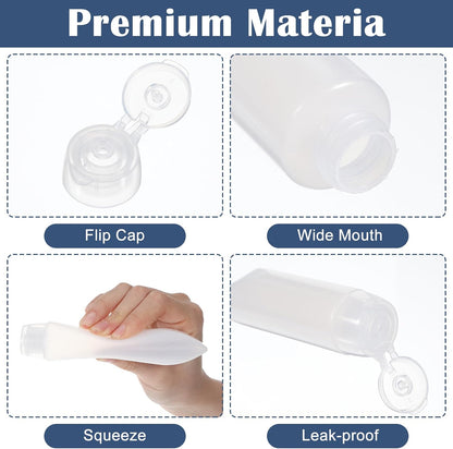 6Pcs Travel Bottles for Toiletries 50Ml,30Ml & 50Ml Clear Plastic Empty Squeeze Bottle,Transparent Refillable Travel Bottles,Leak Proof Small Squeeze Bottle for Toiletries,Makeup,Shampoo