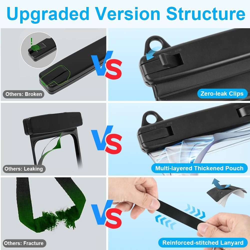 Waterproof Phone Pouch, 2 Pack Large Phone Waterproof Phone Case