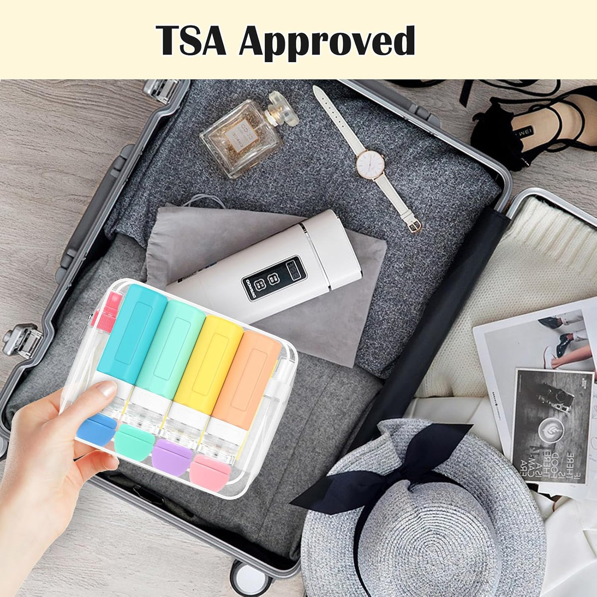 17PCS Travel Bottles for Toiletries, Colorful, 100Ml
