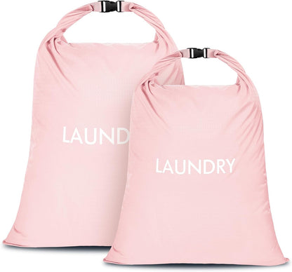 2 Pack Travel Laundry Bag, Nylon Washing Bags for Laundry, Camping