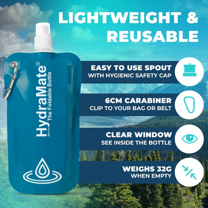 Collapsible Water Bottle - Foldable Water Bottle - 750Ml Blue