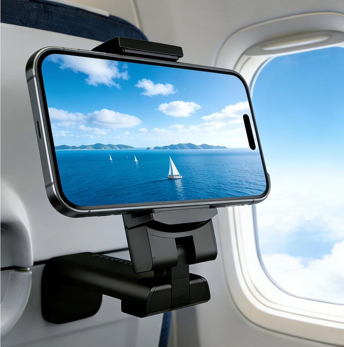 Airplane Phone Holder Adjustable 360 Degree Rotation Phone Stand for Plane