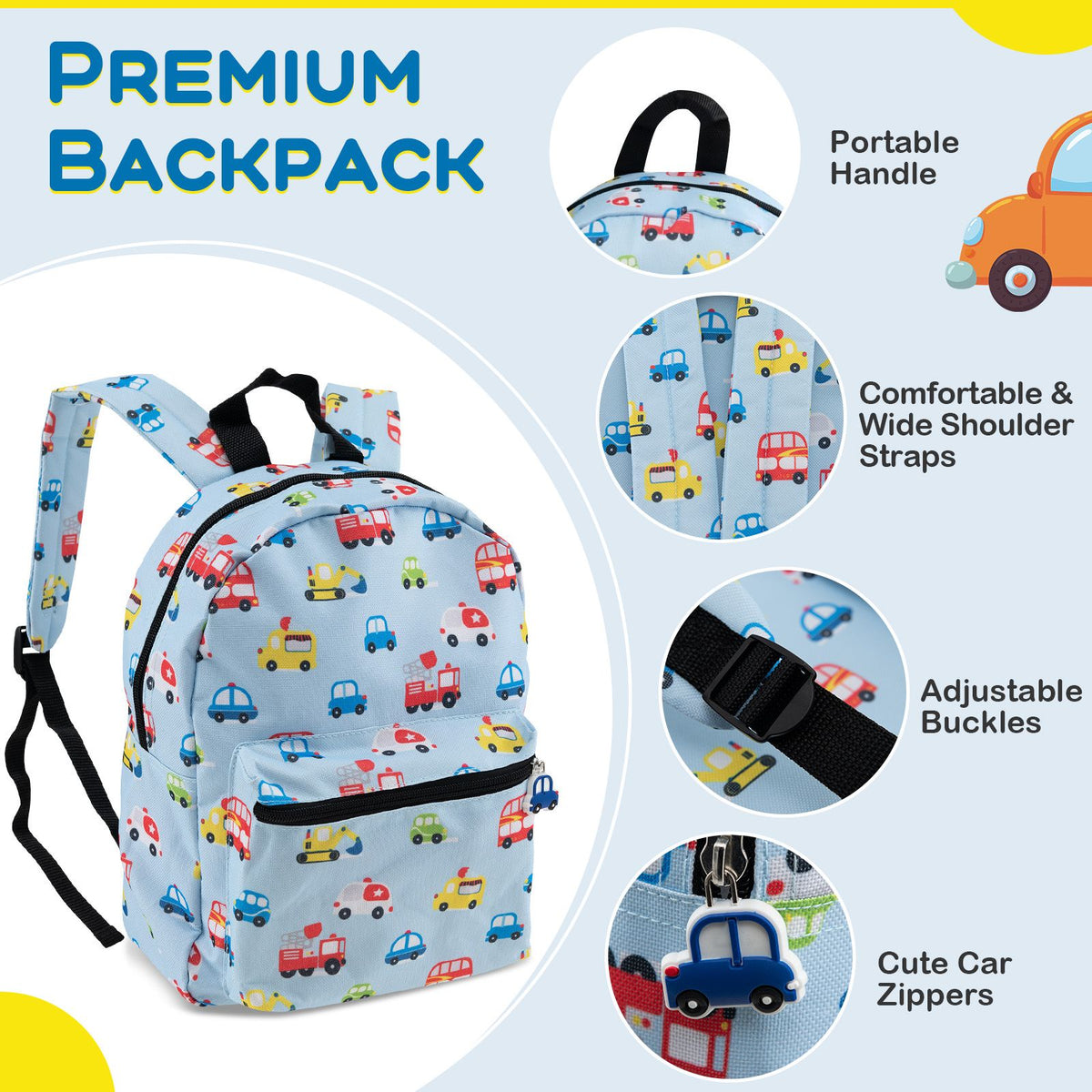 5 Piece Kids Luggage Set Carry-On Children Rolling Suitcase Set with Backpack