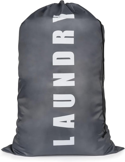 2 PCS Travel Laundry Bags, 24" X 36" Portable Large Laundry Bag (Grey,Blue)
