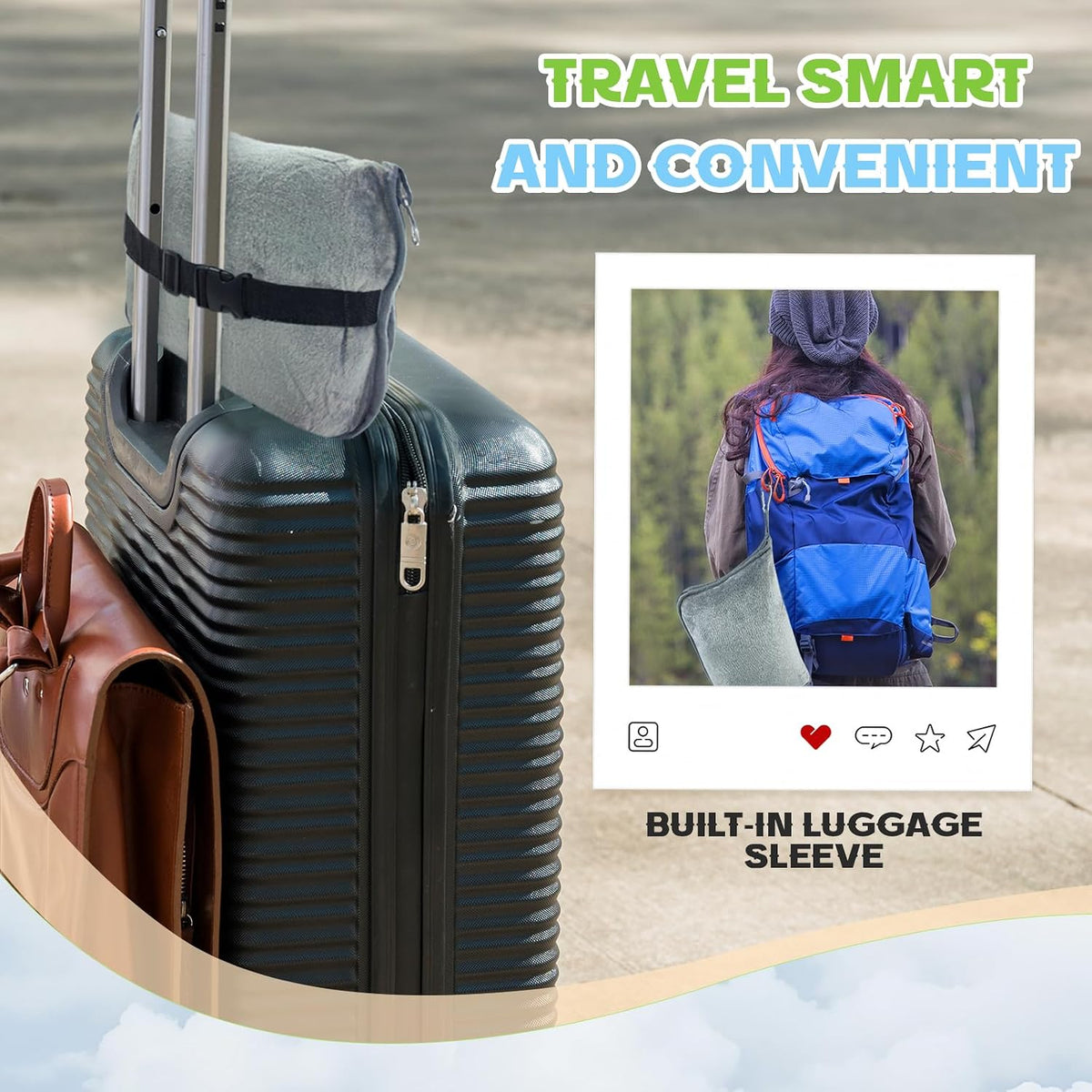 2 in 1 Travel Blanket and Pillow, Soft Micro Plush Portable Airplane Blanket, Ultralight Travel Blanket, Compact Foldable Flannel Blanket for Flights, Car, Business Trips