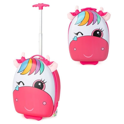 Kids Luggage with Light-Up Wheels and Telescopic Handle