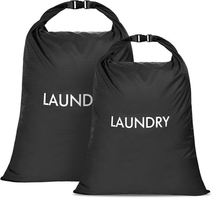 2 Pack Travel Laundry Bag, Nylon Washing Bags for Laundry, Camping