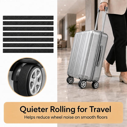 8 Pcs Suitcase Wheel Protectors, Silicone Suitcase Wheel Covers, Silent Luggage Wheels Protector Covers Black