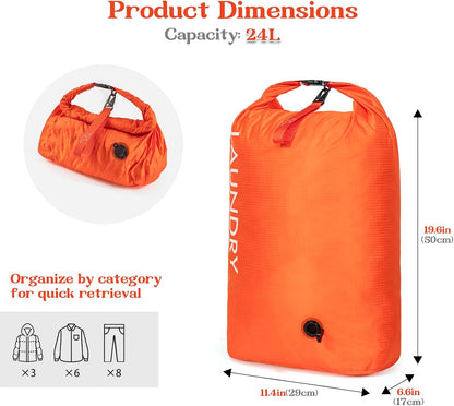 Travel Laundry Bag, Vacuum Compression Dirty Clothes Travel Bag