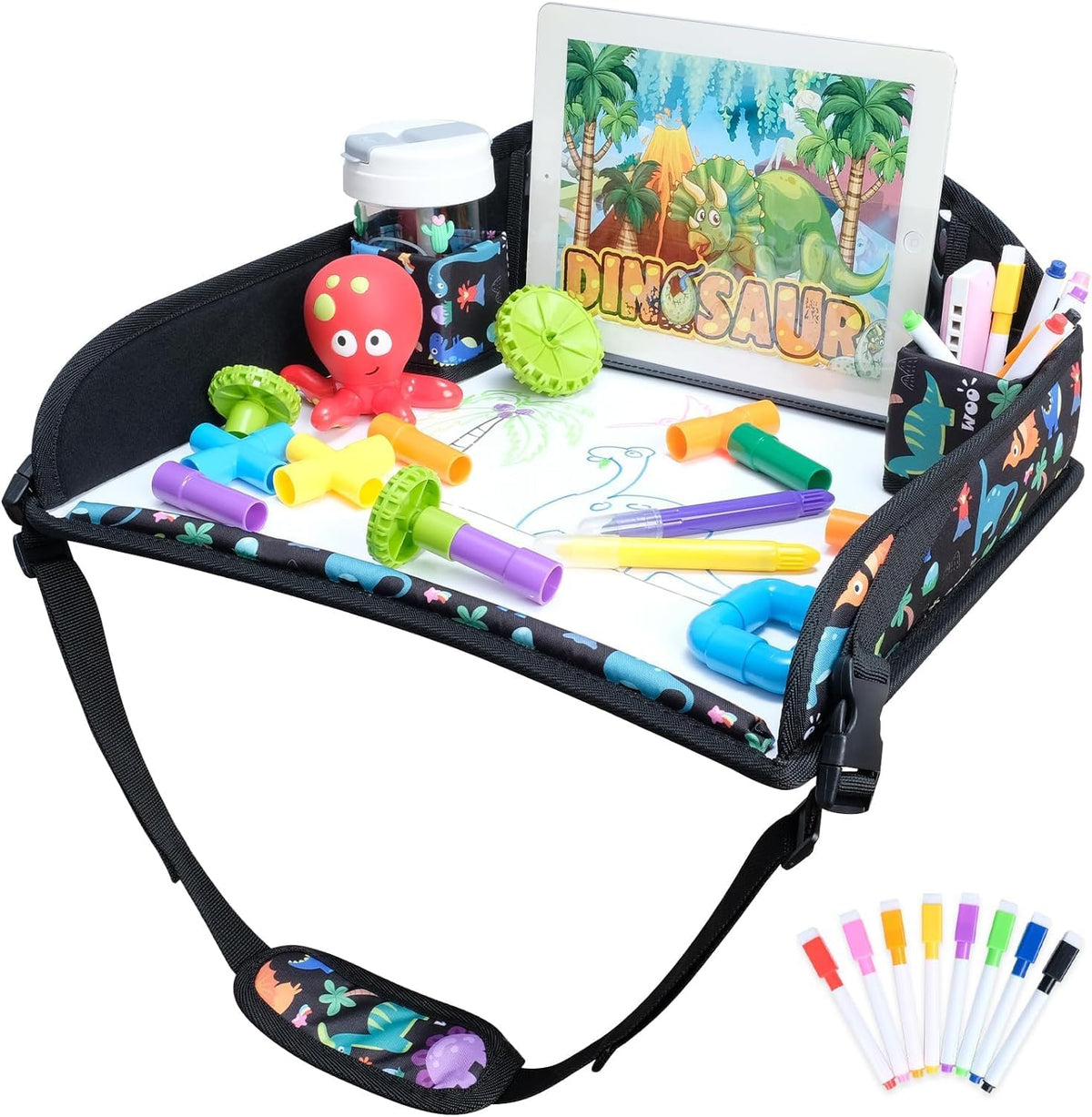 Kids Travel Tray for Car Seat, Road Trip Activities for Kids