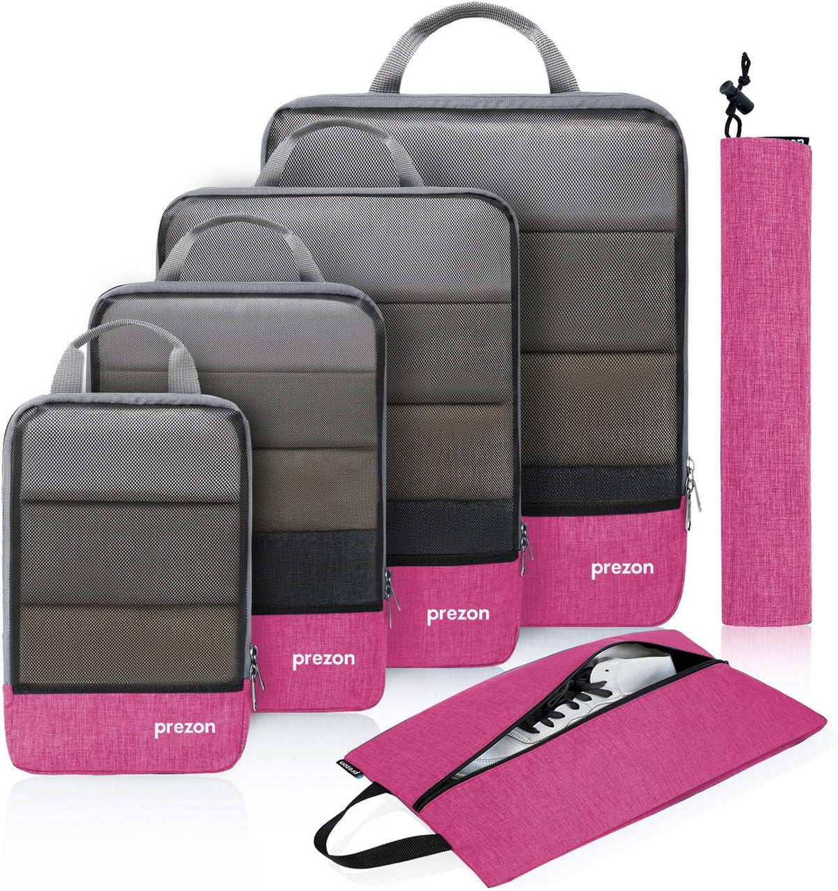 Compression Packing Cubes, Luggage Organiser Set, Extensible Suitcase Organiser, Packing Organisers for Suitcases, Packing Cubes for Travel or Home Storage