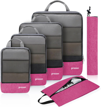 Compression Packing Cubes, Luggage Organiser Set, Extensible Suitcase Organiser, Packing Organisers for Suitcases, Packing Cubes for Travel or Home Storage