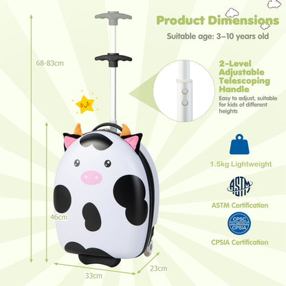 Kids Luggage with Light-Up Wheels and Telescopic Handle