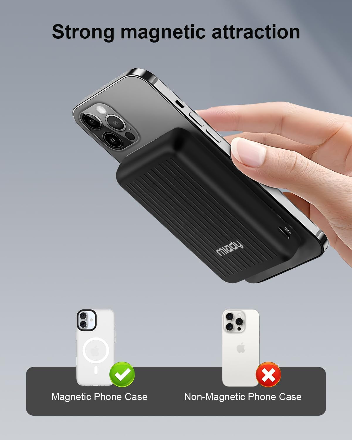 for Magsafe Power Bank, 5000Mah Magnetic Slim Portable Charger