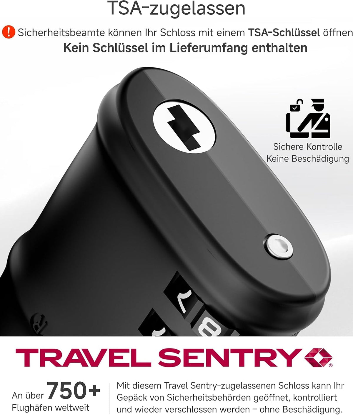 Suitcase Locks, Luggage Locks, TSA Approved Luggage Locks,Charcoal,2