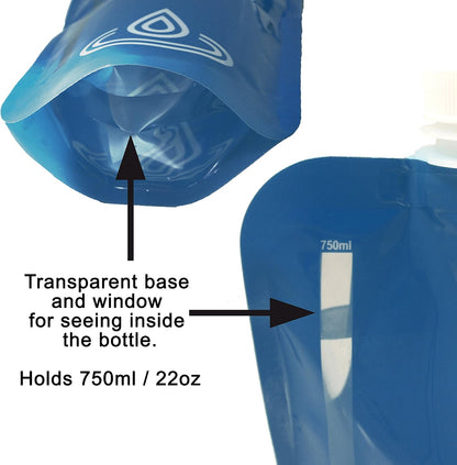 Collapsible Water Bottle - Foldable Water Bottle - 750Ml Blue