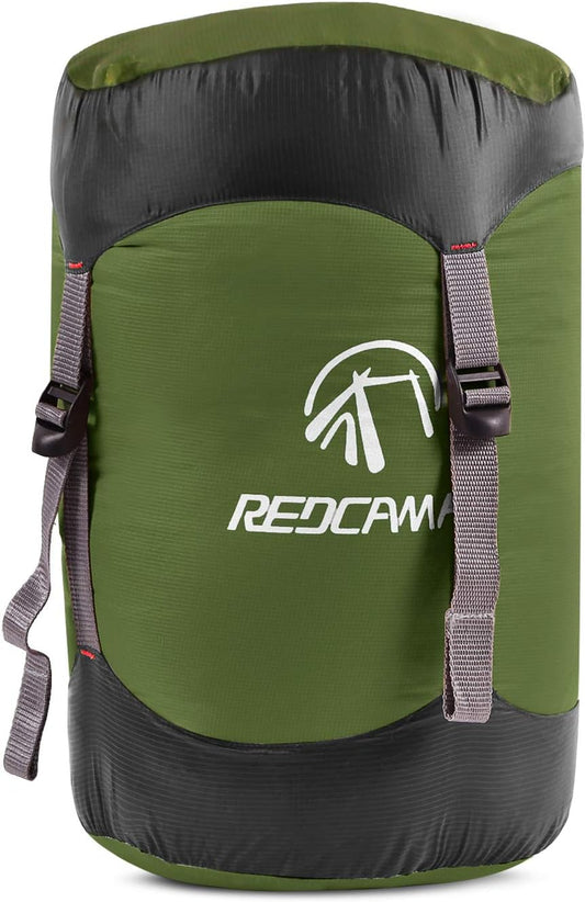 Nylon Compression Stuff Sack, 25L/27L/35L Lightweight Sleeping Bag Compression Sack Great for Backpacking, Hiking and Camping,Blue/Yellow/Army Green/Black