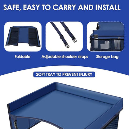 Folding Kids Lap Desk - Car Seat Travel Tray for Road Trip Activities
