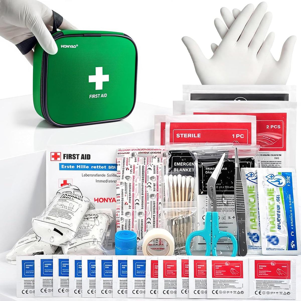 125 Pcs First Aid Kit Waterproof, Portable Survival Kits, Emergency Compact First Aid Bag - Safety Essentials for Travel Camping Car Home Outdoor Workplace Kids Hiking Motorbike Cycling