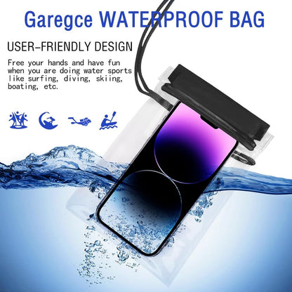 Clear Waterproof Pouch Bag, [4 Pack] Waterproof Bags Large Size Set, Waterproof Case Dry Bag for Beach/Swim/Boating/Kayaking/Hiking/Protect Phone/Camera/Cash/Document - Black