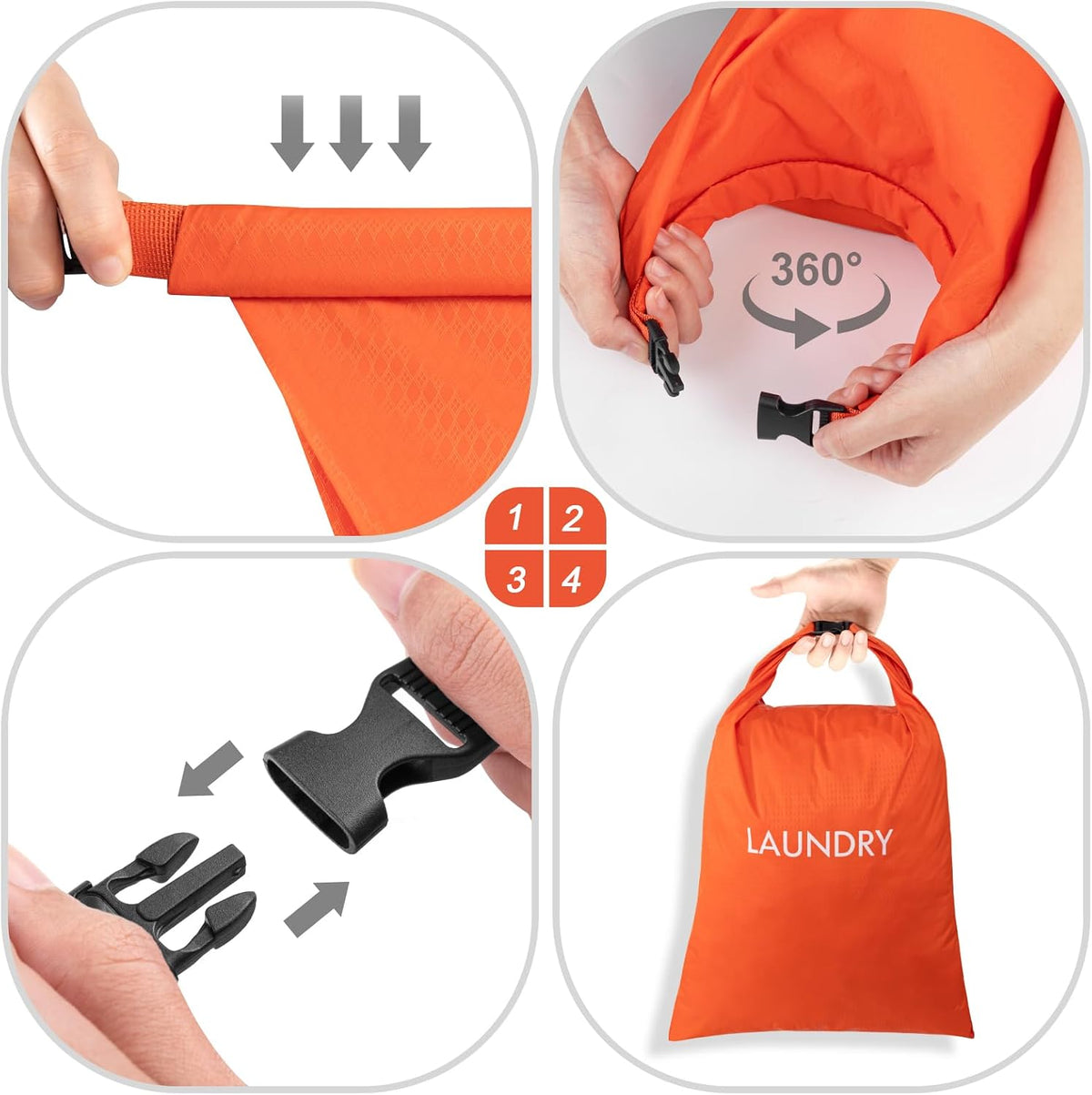 2 Pack Travel Laundry Bag, Nylon Washing Bags for Laundry, Camping