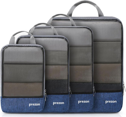 Compression Packing Cubes, Luggage Organiser Set, Extensible Suitcase Organiser, Packing Organisers for Suitcases, Packing Cubes for Travel or Home Storage