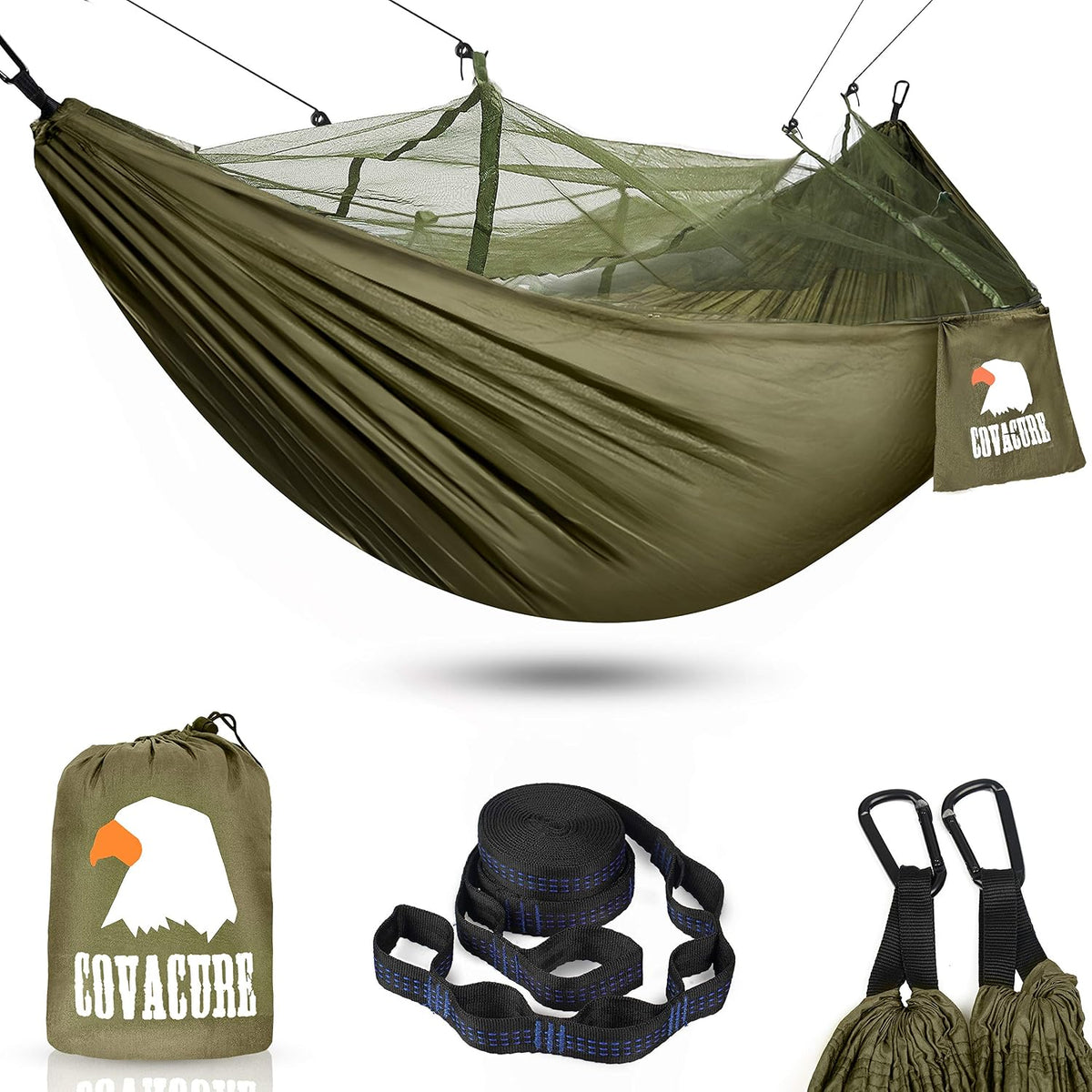 Camping Hammock with Mosquito Net, Ultralight 210T Nylon 102×51’’