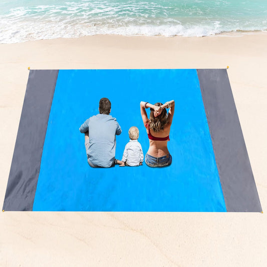 Beach Blanket Beach Mat, 280X300Cm Picnic Blanket Extra Large, Sandless Waterproof Beach Mats with 4 Stakes for 7-10 Adults,Sand Free Beach Accessories,Camping,Outdoor Essentials