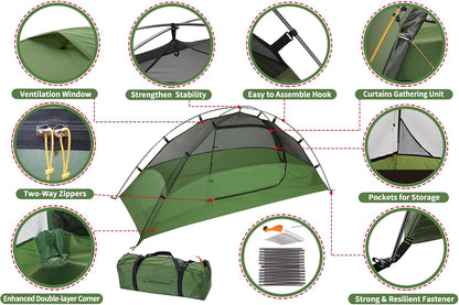 Waterproof 1/2/3/4 Man Tent, Lightweight Camping Tent
