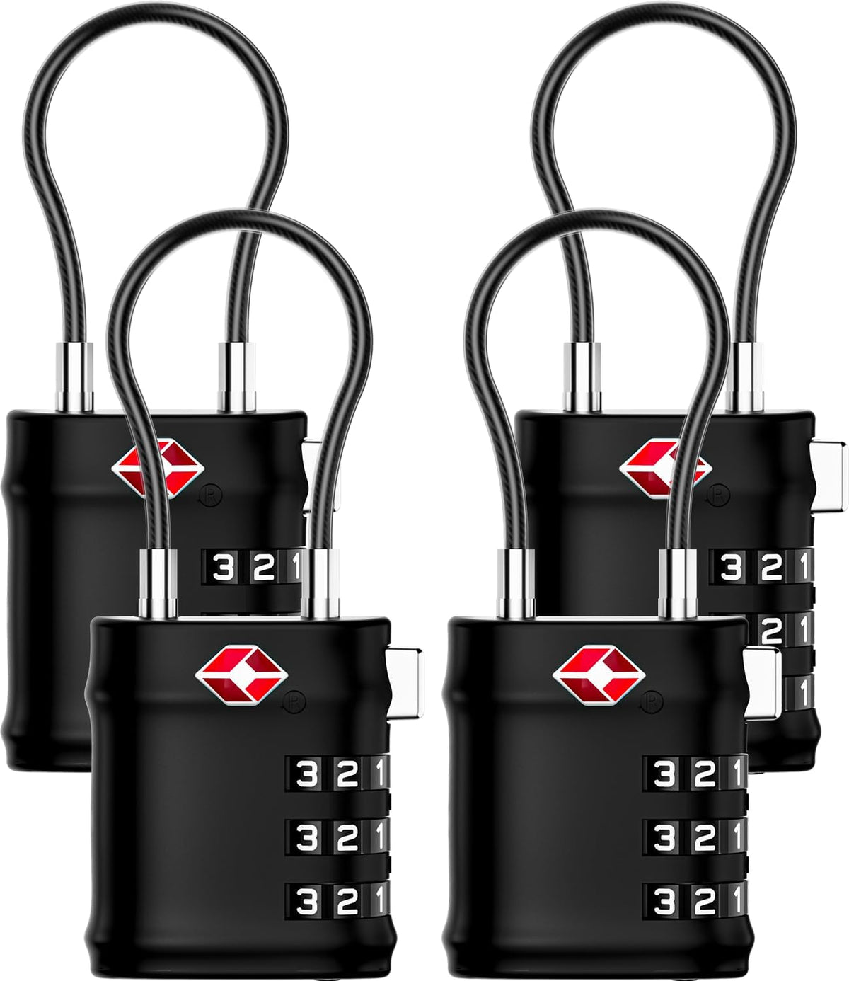 Suitcase Locks, Luggage Locks, TSA Approved Luggage Locks,Charcoal,2